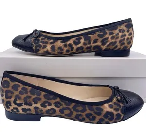 Marc Fisher Jodi ballet flats soft animal print fabric, leather cap toe Size 5 thumbnail 1