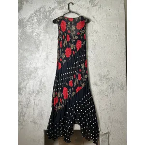 Vintage Y2K Dark Romantic Floral Polka Dot Cowl Neck Dress Fairy Grunge Large thumbnail 3