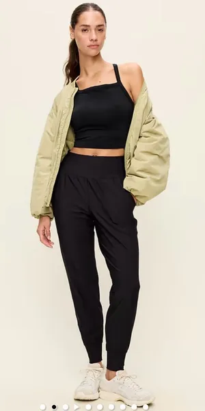 Old Navy High Rise PowerSoft Full-Length Front Pocket Active Jogger Go-Dry M thumbnail 1