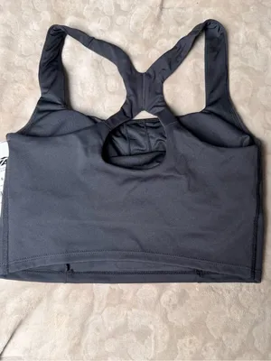 Avia Black Cropped Square-Neck Athletic Tank thumbnail 5