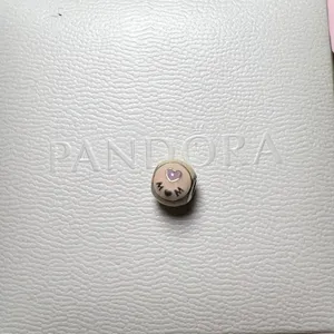 Pandora sterling silver and enamel retired love mom charm thumbnail 1