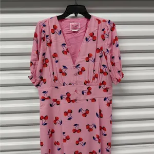 Kate Spade Womens Dress Size 14 Pink Cherry Print Coquette Cottagecore Office thumbnail 5
