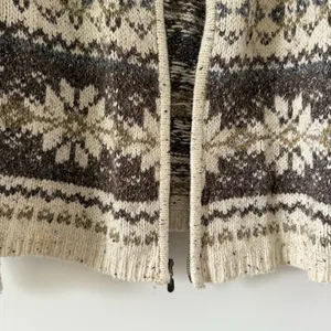 Croft & Barrow Nordic Fair Isle Zip Cardigan Scandinavian Après Ski Cozy Cabin Sweater M thumbnail 4