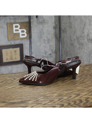 A New Day Womens Serafina Heels Rhinestone Patent 94661782 Burgundy Red 7M thumbnail 7