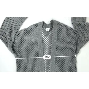 Abercrombie & Fitch Basket Weave Cotton Open Cardigan‎ Sweater SMALL Gray Shrug thumbnail 5