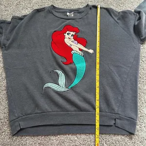 Disney Women's Sweatshirt with Red Mermaid Graphic thumbnail 5