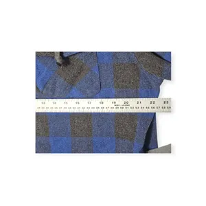 NWT Oli & Hali Oversized Plaid Hooded Button Down Shacket S Blue Gray Shirt Jack thumbnail 5