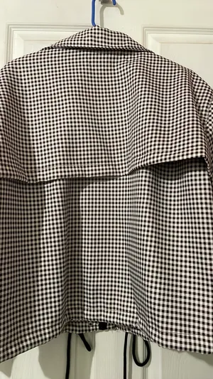 Amazon Women Gingham Zipper Bomber Jacket Stand Collar Long Sleeve Jacket Cropped Outwear with Pockets thumbnail 8