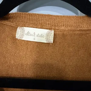 Altar'd State V-Neck Sweater in Rich Tan/burnt Orange-ish thumbnail 2