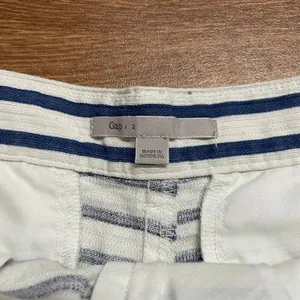 Gap Blue White Striped Welt Pocket Linen Look Cotton Shorts Womens Size 2 thumbnail 5