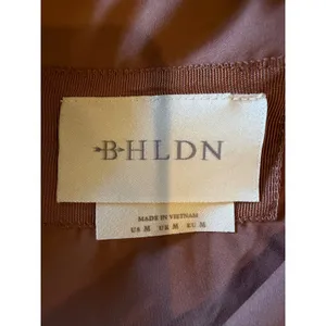 BHLDN Anthropologie Midi Dress Women Medium Brown NWT Satin Open Back Side Slit thumbnail 10