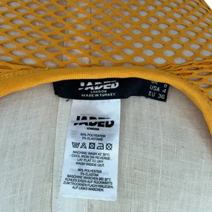 Jaded London Fishnet Mesh Tank Top Yellow Festival Y2K Sheer US 4‎ thumbnail 10