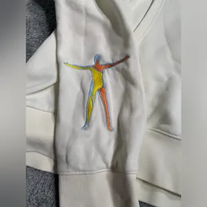 Adidas originals love United Cream Hoodie with Colorful Embroidery XL thumbnail 2