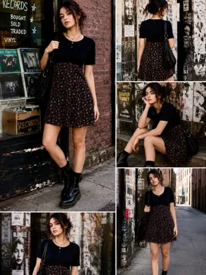 Vintage Y2K 90s RIPE Clothing Ditsy Floral Babydoll Mini Dress USA Sz M 💚🎀 thumbnail 2