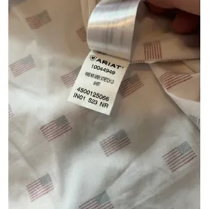 Ariat Real Kirby Stretch Shirt Womens Medium White American Flag Print NWT thumbnail 5