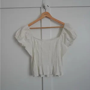 Anthropologie White Puff Sleeve Blouse thumbnail 3