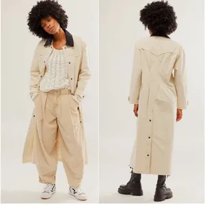 Free people Hunter Longline Duster Trench Coat in pastry cream Size S thumbnail 4