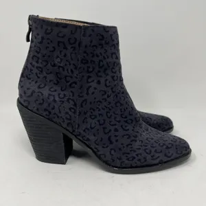 Vintage Havana Rook Black Cheetah‎ Zip Up Ankle Booties Boots Women's Size 7.5 thumbnail 3