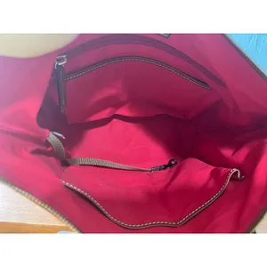 VTG Dooney & Bourke Red Pebble Leather Shoulder Tote Bag Y2K Leather Tassel thumbnail 5
