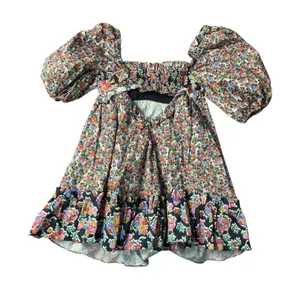 For love & Lemons size large nwt Hudson mini dress Chic Floral ruffle black thumbnail 5