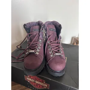 Harley-Davidson Akers Burgundy Leather Hiking‎ Boots D84550 Womens Size 5 Boxed thumbnail 5