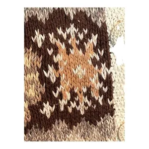 Red Camel Llama Novelty Cardigan Sweater Womens Large Cream Brown Vintage‎ Ramie thumbnail 5