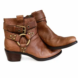 792 Cole Haan G Series Moto Harness Brown Leather Ankle Boots Women’s 7.5 Medium thumbnail 4