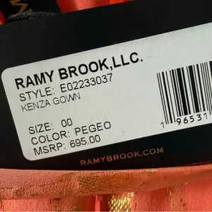 Ramy Brook Kenza Gown $695 Scintillating Hi Low Formal Flowy Dress nwt Prom 00 thumbnail 9