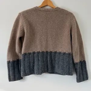 J. Jill Tan and Gray Wool Cardigan Sweater thumbnail 5