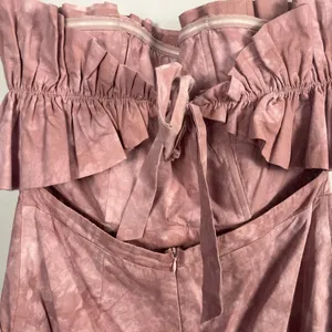Fourteenth & 9th strapless ruched pink tie dye jumpsuit size large cotton thumbnail 4