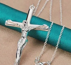925 Sterling Silver Cross Pendant Necklace thumbnail 1