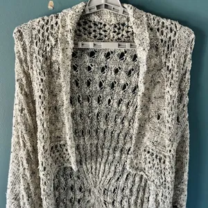 Soft Surroundings 4X Open Knit Beige Duster Cardigan Long Sleeve One Button Boho thumbnail 3