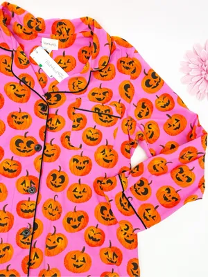 BedHead PJs Jolly Jack-O-Lantern Long Sleeve Classic Stretch Jersey Pajama Set thumbnail 8