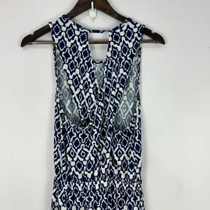 Banana Republic Ikat Maxi Dress Womens Medium Blue White Sleeveless‎ Resort Chic thumbnail 10