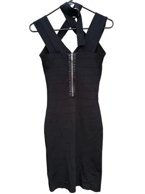 NWT Karen Millen BodyCon Bandage Dress Black Size 2 thumbnail 5