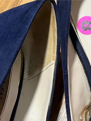 Zara Basic Navy Blue Suede Block Heel Pumps Size 8 Pointed Toe thumbnail 10