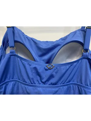 Jantzen Dungaree Blue Solid Modest UPF 50 Swim Dress Size 12 thumbnail 5