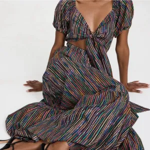 NWT Ramy Brook Striped Maxi Cut Out Dress Sz‎ Small $495 thumbnail 2