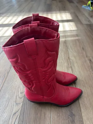 Red cowboy boots Size 7 thumbnail 6