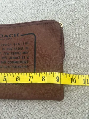 Coach Storypatch Badge pouch Brown Leather Clutch thumbnail 5