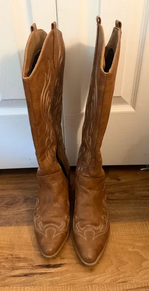 Shein Cowboy Boots Brown thumbnail 1