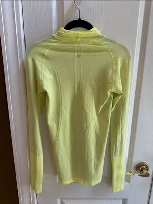 lululemon athletica Light Yellow Turtleneck Seamless Top thumbnail 3