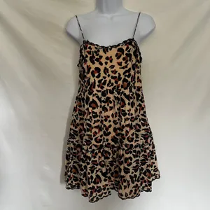 Urban Outfitters Leopard Babydoll Mini Dress XS Y2K Coquette Indie Grunge Tan thumbnail 14