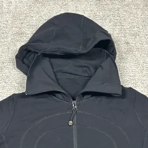 Lululemon Black Jacket Womens 6 Full Zip Hooded High Neck Running Top Pockets thumbnail 2
