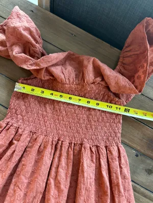 Rylee + Cru Gia Women’s Cotton Floral Burnt Orange Dress S thumbnail 12