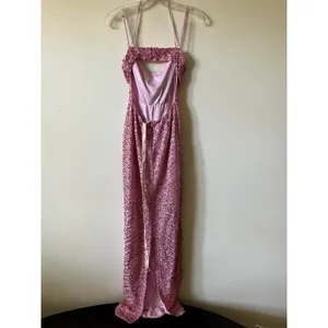 Oh Polly Constance Embellished Cowl-Neck Maxi Dress in Pink Size 2 New thumbnail 6
