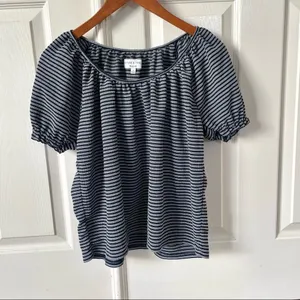 Madewell Texture and Thread striped peasant top thumbnail 3