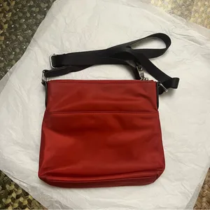 DKNY Gia Red with Black Strap Nylon Crossbody bag thumbnail 3