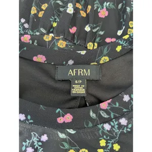 AFRM Mesh Tiered‎ Babydoll Floral Mini Dress Small thumbnail 5