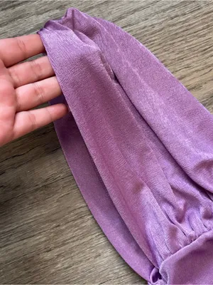 Popular 21 Purple Shimmer Plunging V-Neck Ruched Crop Top L Going Out Party Club thumbnail 4